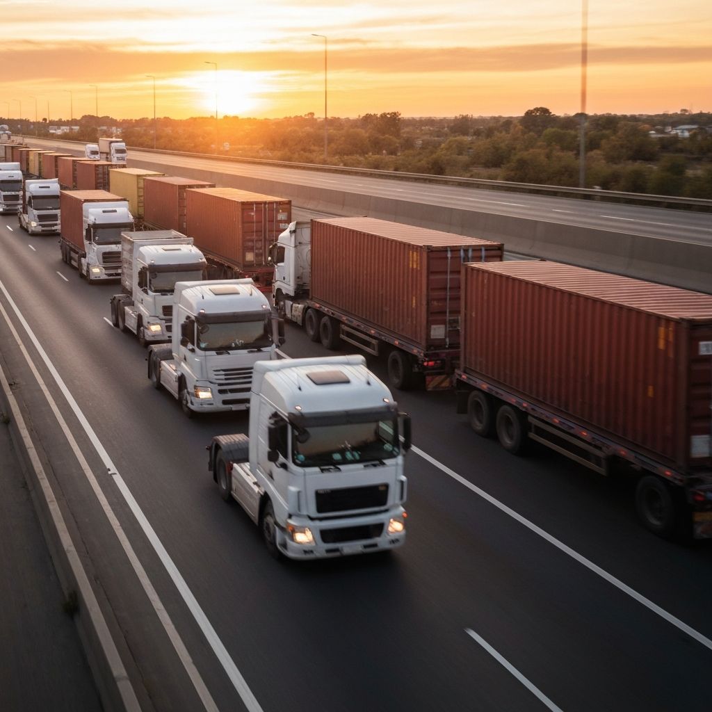 Freight trucking highway